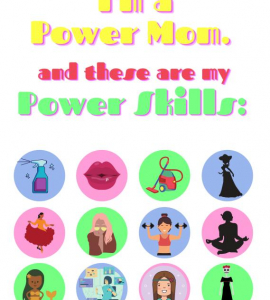 Power mom background white