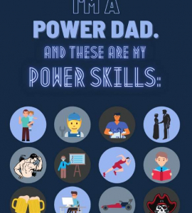Power dad background blue