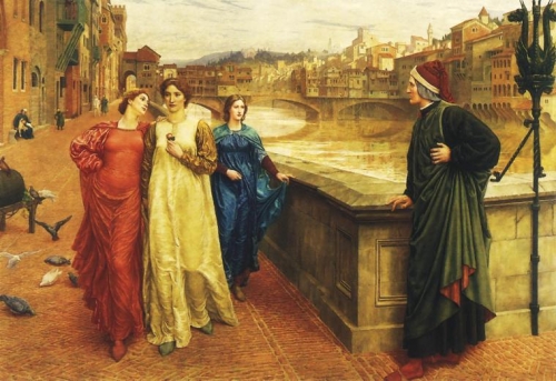 Dante and Beatrice - by Henry Holiday (1883)