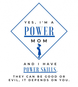 Power mom blue and white